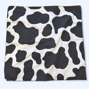 Vintage Early 90’s Black and White Cow Printed Bandana Square